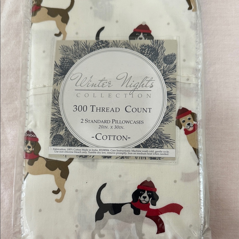 Dog Print Pillowcases - White